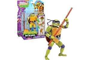 TORTUGAS NINJA TORTUES NINJA, 1 Figurine Deluxe 15 cm, Transformable, Modèle Donatello, pour Les Enfants dès 4 Ans, TU8381