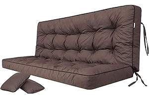 PillowPrim Poduszka na huśtawkę ogrodową, poduszka do siedzenia z oparciem, szerokość siedziska 180 cm