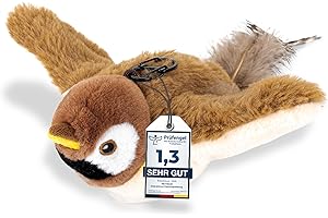 PetTec® Interaktives Katzenspielzeug Elektrisch [DAS ORIGINAL] Selbstbeschäftigung - Katzenspielzeug Vogel beweglich mit Katzenminze Interactive Cat Toy Automatische Katzen Spielsachen