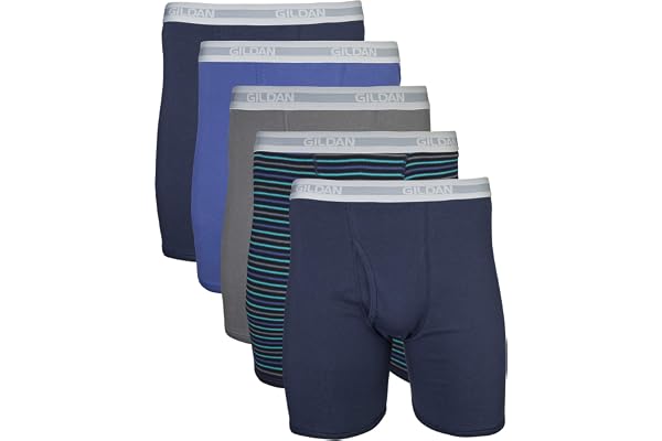 Gildan herr Underwear Boxer Briefs, Multipack Boxerkalsonger (5-pack)