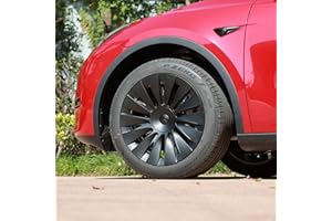 CYBERBEANS 4 szt. do Tesla Model Y Wheel Covers 19 cali Hubcaps Steering Hub Caps Rim Protector Kit Akcesoria zewnętrzne Matte Black 2020-2023