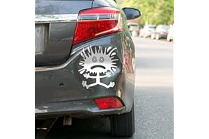 ‎AUTODOMY Autodomy Śmieszne Naklejki na Samochód Buns na Wgniecenia i Uderzenia | Zestaw 2 Winylowych Naklejek na Samochody lub Motocykle (Białe, 10 x 12 cm)