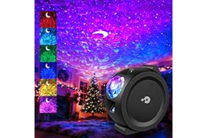 ‎ARTINABS Sternenhimmel Projektor, 3-in-1 Galaxy Projector mit Mond, Sternen, Wasserwellen, 3 Projektionseffekte, 3 Neigungswinkel, Sprachsteuerung, 2200mAh Akku, für Dekoration Schlafzimmer Outdoor (Schwarz)