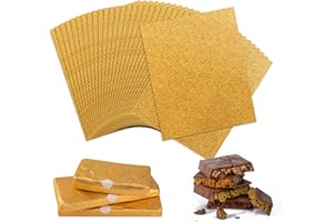 JOJOLIFE 100 fogli di carta da imballaggio in oro, carta per Dubai Cioccolatini, 25×20cm, include 120 adesivi di chiusura, adatta per caramelle,confezioni regalo stile Dubai,DIY artigianal