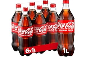 Coca-Cola Original Taste – 6 Bottiglie da 1 L, Tutto il Gusto Originale di Coca-Cola in bottiglia PET 100% Riciclabile, Bevanda Analcolica