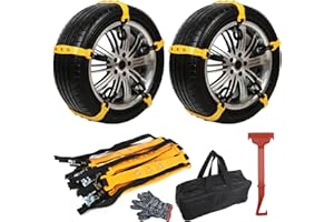 FASBET 10 Stück Auto Schneeketten Universal mit Nylontasche für Reifen 165-275mm für Auto LKW SUV, Schneekette Anfahrhilfe Schnee Winterketten Auto Autoketten Snow Chains Autosock Snow Socks Car