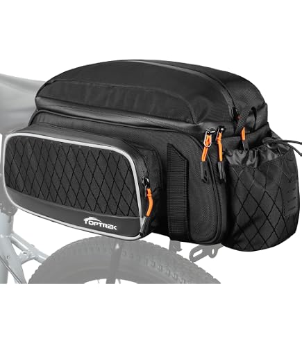 toptrek 3-in-1 Bicycle Bag for Pannier Rack 10L Waterproof