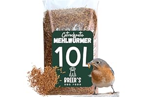 TIER HELDEN Getrocknete Mehlwürmer 10 Liter Futter für Vögel Fische Nager Reptilien Igel