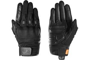 Furygan Jet D3O & Evo - Gants de Moto Homme - Paume 100% Cuir - Confort - Gants d'été - Respirant & Léger - Compatibles écrans - Touch Screen