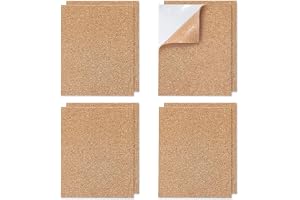 8-pack korkplattor, självhäftande A4 (30 x 21 cm), 2 mm korkplattor, kan skäras till, korkplattor för väggdekoration, hantverk, anslagstavlor och underlägg