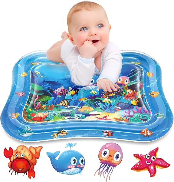 Infinno Inflatable Tummy Time Mat Premium Baby Water Play Mat for Infants and Toddlers Baby Toys for 3 to 24 Months, Strengthen Your Baby's Muscles, Portable - 1