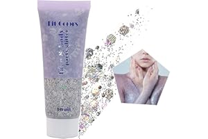RUIBAVYA Glitter Body Gel con Lustrini Glitter Corpo per Festival Prodotto Cosmetico Glitter Make Up per Viso, Capelli, Unghie Trucco Di Lunga Durata