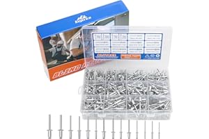 ALYOEN Blindnieten Set 500 Stk, Kuppelkopf Pop-Nieten 2,4/3,2/4,0/4,8/6,4mm,14Größen Nieten Sortiment Nieten mit Aufbewahrungsbox für Metall Holz Kunststoff