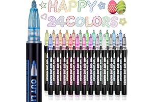 ‎LENSKI Lenski Glitzerstifte Magische Stifte, Einschulung Mädchen, Geschenke für Mädchen, Mädchen Geschenke 4-13 Jahre 24 Outline Zauberstifte Metallic für Scrapbooking Filzstifte Mitgebsel Kindergeburtstag