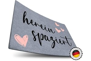 ‎ELBFUCHS ElbFuchs® Fußmatte I Hereinspaziert [EXTRA rutschfest & WASCHMASCHINEN GEEIGNET] Fußmatte aussen & innen I Türmatte | Fußabtreter | 40x60 cm | Grau