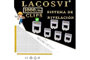 LACOSVI Clips Niveladores de Piso y azulejos De 0.35mm, de Ancho Incluye 1000 Piezas Separadoras de Junta, Sistema de nivelación sin Labios para profesionales del Alicatado y Bricolaje Blancas (0.35mm)