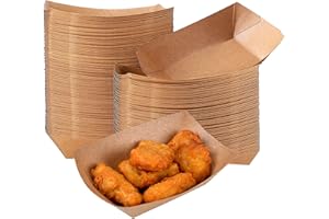 AIDUDUPET Einweg-Papiertabletts für Lebensmittel, fettdicht, stabil, klein, für Hot Dog Nacho Fast Food, Kraft-Snack-Serviertabletts für Party, Konzessionsständer, 100 Stück