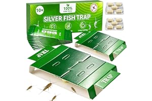 10 Silverfiskfälla Silverfisk Bekämpning - Silverfish Trap, Fälla Silverfisk Fällor för Silverfiskbekämpning, för angreppsbekämpning i alla bostäder, långvarig