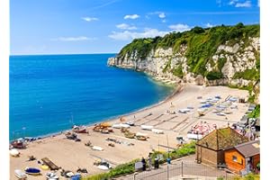 DKIJOYS Beer Beach Jigsaw Puzzles for Adults 1000 Jigsaws Devon Lyme Bay 1000 Piece Jigsaw Puzzles for Adults