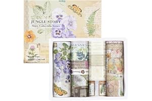 AUEIIKE 20 rotoli Washi Tape Set, Washi Tape Vintage, nastro adesivo decorativo vintage, nastro adesivo decorativo, elegante e pieno d'arte, nastro adesivo Washi per arti, pallottola giornale,