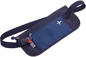 TROIKA Safety Belt - BLB20/DB - Belt Bag - 2 Zipped Compartments - Flat Money Belt - RFID Reading Protection - Tickets, Passport, ID Cards, Driving Licence, Boarding Cards Original