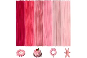 BULANGDE 300 Pink Pipe Cleaners for Craft Flowers, Coloured Pipe Cleaner 12" Long 8mm Thick, Chenille Stems, Fuzzy Wires for Crafts,DIY,Classroom,Festival,Party Decorations(Gradient Pink)
