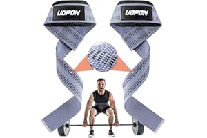 UOPON Zughilfen Krafttraining Lifting Straps, 62 cm Länge Professional Fitness Zughilfen with Rutschfestes Latexstreifen, für Bodybuilding, Griffhilfen Kraftsport, Gewichtheben and Gym(im Paar)