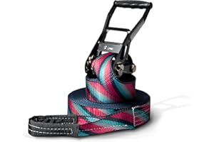 ‎SECOROCO Secoroco Slackline Set 15 m Lines – Outdoor Balance Line mit Ratsche, Baumschutz & Tragebeutel, 5 cm breit