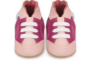 Juicy Bumbles Chausson Bebe Fille et Garçon - Chaussons Enfant en Cuir Souple Crèche - Chaussures Bébé Premiers Pas avec Semelle Antidérapante - Chausson Cuir Bébé 0-6 Mois à 3 Ans