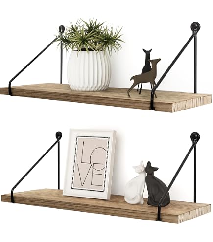 Étagères Flottantes Murales En Forme De Losange - Lot De 2 En Chêne Et Noir - Décoration Et Rangement Salon/chambre