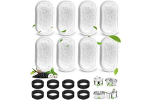 DuDuZui 16 szt. filtrów do fontanny dla kotów, 8 szt. zamiennik filtra do fontanny dla kotów z 8 gąbkami, do dozownika wody dla zwierząt domowych ze stali nierdzewnej 2 l i 3,2 l