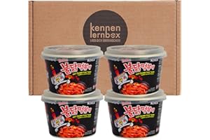 ‎KENNENLERNBOX Kennenlernbox 4er Buldak Original Topokki | SAMYANG Hot Chicken Reiskuchen (4x 179g).