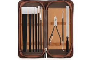 Segbeauty Juego de cuchillos de pedicura, 9 pcs Removedor de maíz de cuchillo de aseo de uñas de acero de alto manganeso profesional, cuchillo de reparación de pies para callos de uñas encarnadas