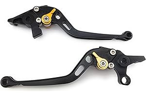 aVDB 1 Paar lange Hebel aus eloxiertem Aluminium für Kawasaki Z750 2004 2005 2006 & Z750S 2005 2006 2007 2008 (Schwarz/Gold)