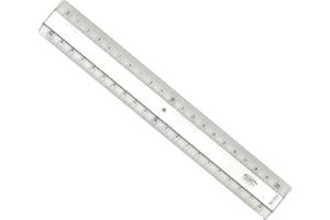 Graphoplex Regle 20 cm Transparente Graduée - 2 Biseaux et Bosselage - Bord Antitache et Zone de Lecture Antireflets - Traçage, Mesure, Dessin, Decoupe Papier - Matériel Rigide, Confort Lecture