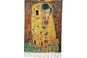 Toocool Sciarpa stola unisex Klimt Van Gogh Kandinsky Monet foulard con quadri famosi 70x170 cm Scialle Opere d'Arte A001