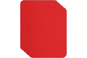 YELARXI Down Jacket Repair Patches, 12.5x9.5x0.03cm Fit for Self Adhesive Fabric Pre-Cut Waterproof Fabric Patches for Jackets Clothing Tent Sleeping Bags (4 Pack, Red)