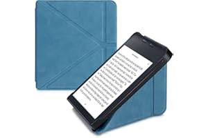 kwmobile Custodia Pieghevole Origami Compatibile con Kobo Libra 2 Cover - Cover Magnetica Pelle PU eReader con Stand - petrolio