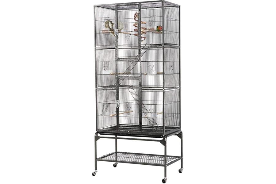 Yaheetech Large African Grey Parrot Bird Cage for Budgies/Conures/Parakeets with Detachable Stand