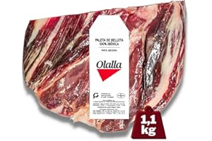 OLALLA 1,1 kg Epaule Jambon Pata Negra Bellota 100% Iberique Désossé PUNTA - Jamon Iberico Espagnol Cru Désossé - Charcuterie Ibérique Espagne Gourmand
