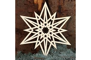 BÜTIC GMBH Stern Fensterbilder - Deko aus Holz und Acrylglas für Weihnachten, Weihnachtsschmuck:Holzstern 2