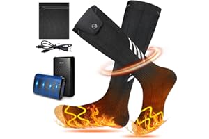 HATMIG Beheizte Socken für Herren Damen, Wiederaufladbar Beheizbare Socken Elektrisch Fußwärmer 4500mAh 3 Einstellbarer Temperatur Beheizbare Socken für Skifahren Radfahren Camping Angeln