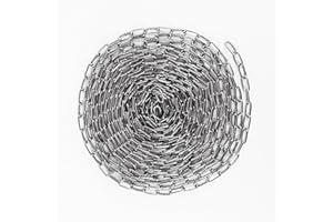 JMIATRY Cadena de metal de 10 metros de 3 mm, cadena de acero inoxidable, cadena de eslabones de acero inoxidable para cadenas de perros, columpios, cadenas de ancla, silla colgante