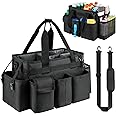ZIOZERTT Cleaning Caddy, Black Cleaning Supplies Organizer with Handle