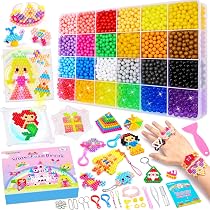 EIKEJI 7400 Perles à Eau Recharge – 48 Couleurs Avec Effet Lumineux Nuit, Kit Loisir Créatif Pour Enfants – Idée Cadeau Anniversaire Noel Fille Garçon