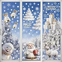 Decalile Stickers Uraux Noël Pour Fenêtre Autocollant Ural Soldat Casse-Noisette Flocons De