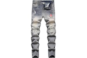 FREDD MARSHALL Boy's Skinny Fit Stretch Ripped Destroyed Distressed Fashion Kids Denim Jeans Pants