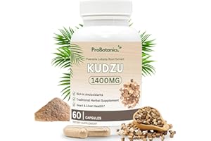 PROBOTANICS Kudzu Root Capsules 1400mg | High Strength 40% Isoflavones | Alcohol Craving Support, Liver Cleanse Detox, Enhanced Anti-Inflammatory | Organic Natural Health Booster