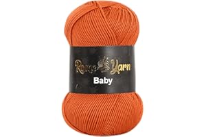 ROME YARN Baby Wolle (#3 DK) Leichtes Kammgarn Babygarn, Strickgarn Baby Best uni Babywolle, Antipilling Strickwolle Häkelwolle Acrylgarn zum Stricken und Häkeln (1 Knäuel, 1210 Kachel)