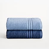 BOHEME Set of 2 Premium Basin Towels Light Blue-Dark Blue 50 x 100 cm | Includes 2 (50 x 100 cm). 100% cotton 700 g/m&sup2;. Soft,